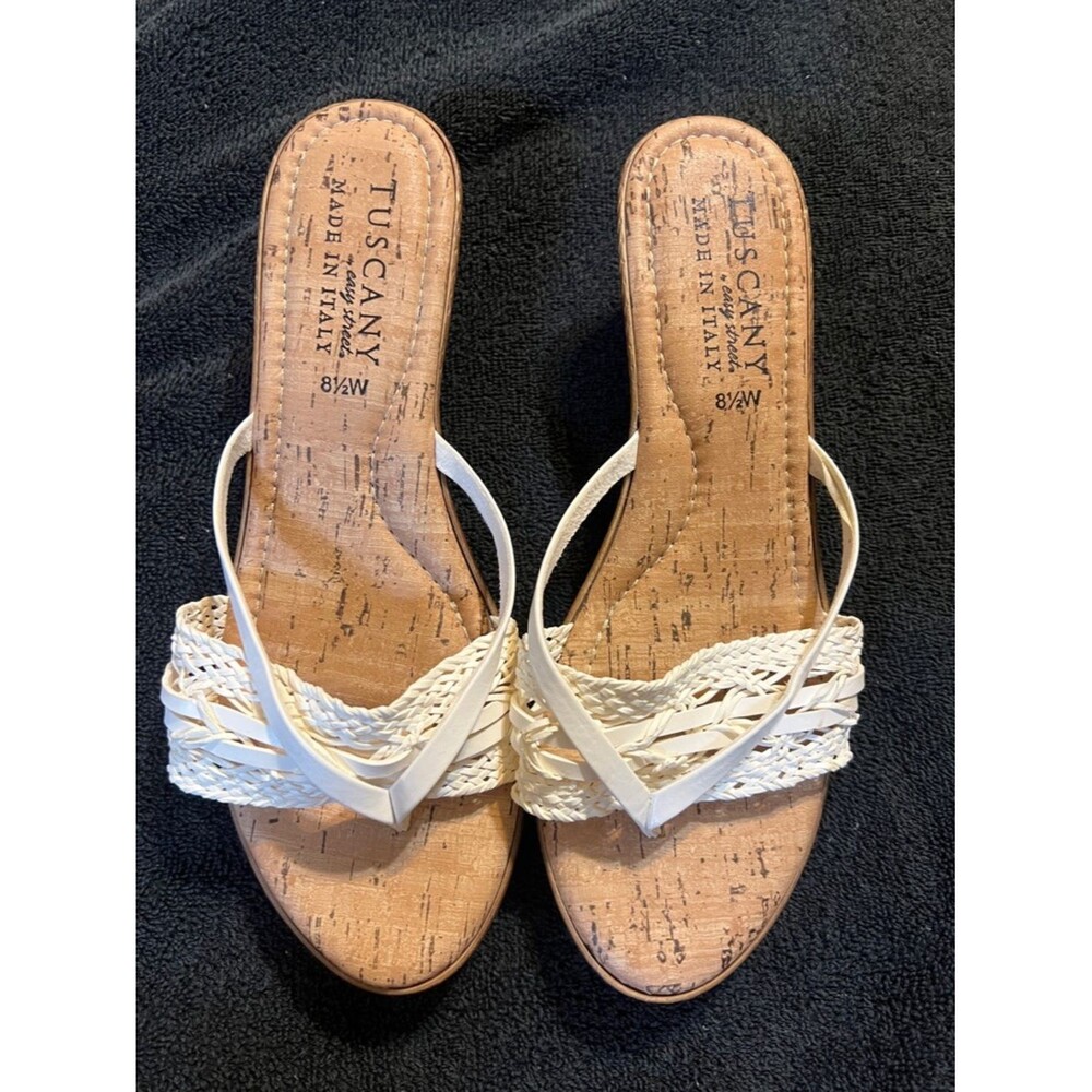 Tuscany Easy Street White Braided Slide Mules - Women's